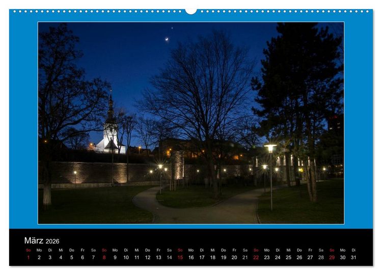 Produktbild: Schweinfurt bei Nacht verzaubernd und bunt (Wandkalender 2026 DIN A2 quer), CALVENDO Monatskalender