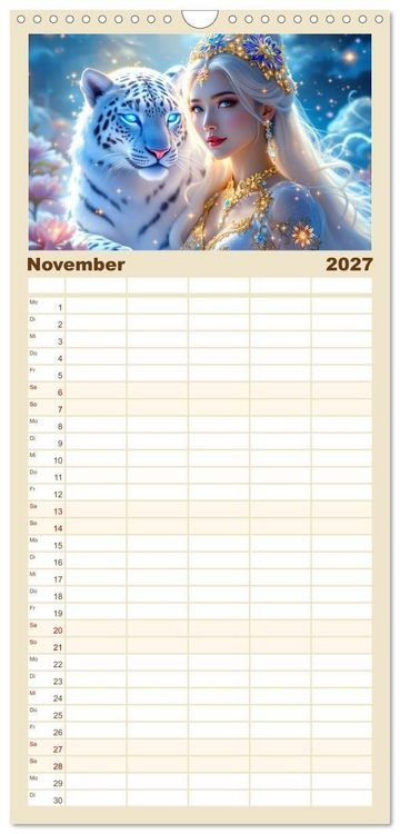 Produktbild: Familienplaner 2027 - Wilde Seelen mit 5 Spalten (Wandkalender, 21 x 45 cm) CALVENDO
