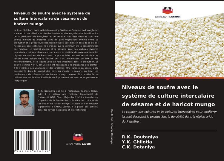 Produktbild: Niveaux de soufre avec le syst&egrave;me de culture intercalaire de s&eacute;same et de haricot mungo