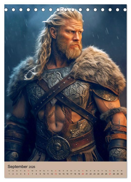 Produktbild: Wikinger-Fantasy. Wilde Krieger aus dem Norden (Tischkalender 2026 DIN A5 hoch), CALVENDO Monatskalender