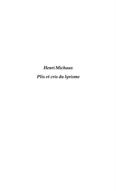 Produktbild: Henri Michaux