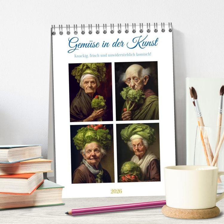 Produktbild: Gem&uuml;se in der Kunst (Tischkalender 2026 DIN A5 hoch), CALVENDO Monatskalender