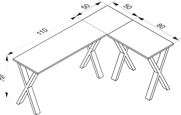 Produktbild: X Schreibtisch Eckschreibtisch L Form 130x130x50