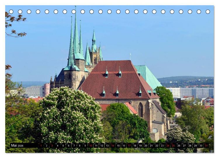 Produktbild: Willkommen in ERFURT (Tischkalender 2026 DIN A5 quer), CALVENDO Monatskalender