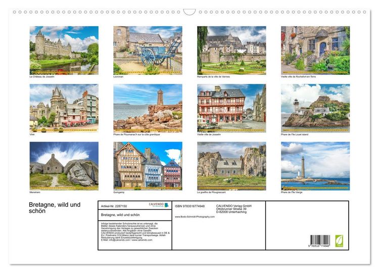 Produktbild: Bretagne, wild und sch&ouml;n (Wandkalender 2027 DIN A2 quer), CALVENDO Monatskalender
