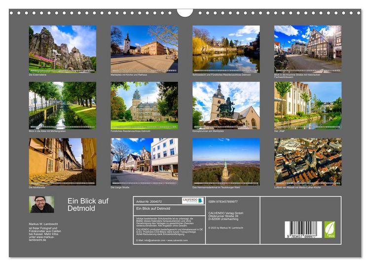 Produktbild: Ein Blick auf Detmold (Wandkalender 2026 DIN A3 quer), CALVENDO Monatskalender