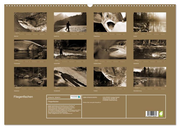 Produktbild: Fliegenfischen (Wandkalender 2026 DIN A2 quer), CALVENDO Monatskalender