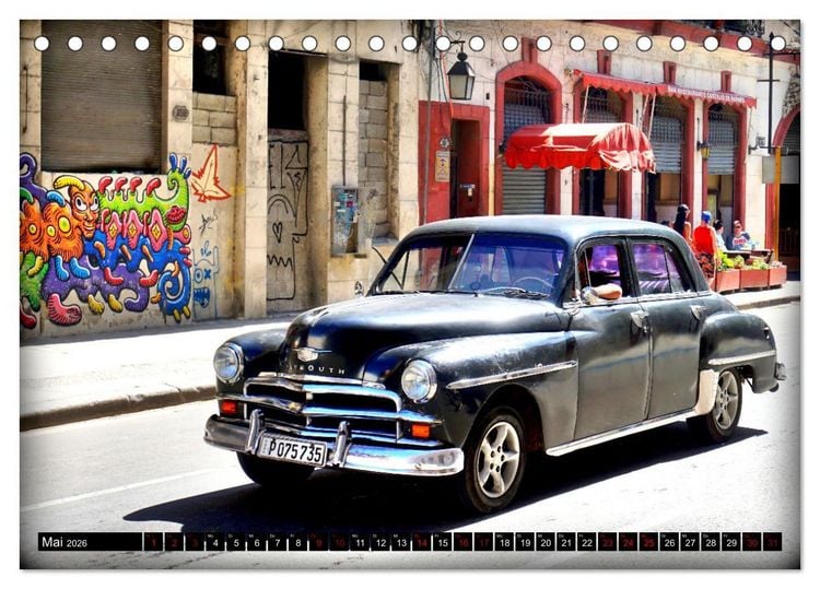 Produktbild: PLYMOUTH '50 - Ein US-Oldtimer in Havanna (Tischkalender 2026 DIN A5 quer), CALVENDO Monatskalender