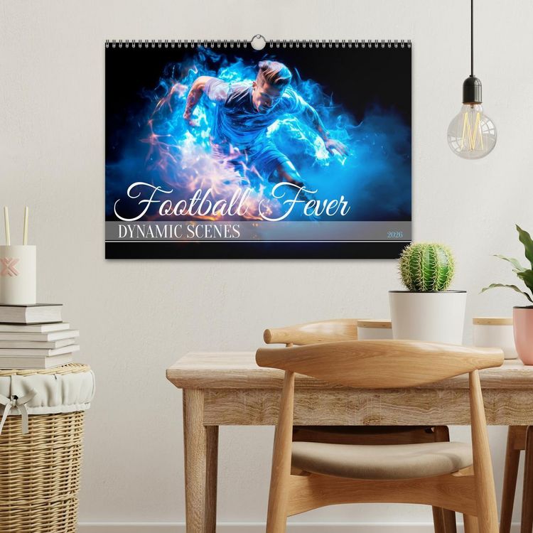 Produktbild: FOOTBALL FEVER Dynamic scenes (Wall Calendar 2026 DIN A3 landscape), CALVENDO 12 Month Wall Calendar