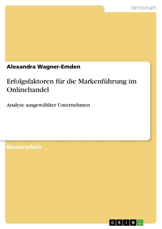 Produktbild: Erfolgsfaktoren f&uuml;r die Markenf&uuml;hrung im Onlinehandel