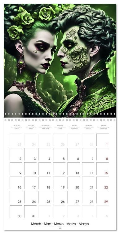 Produktbild: Vampire Pairs of Darkness (Wall Calendar 2026 12 &times; 12 Inch) CALVENDO 12 Month Wall Calendar