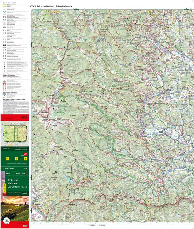 Produktbild: freytag & berndt Wanderkarte WK 411 Steirisches Weinland, S&uuml;dweststeiermark 1:50.000