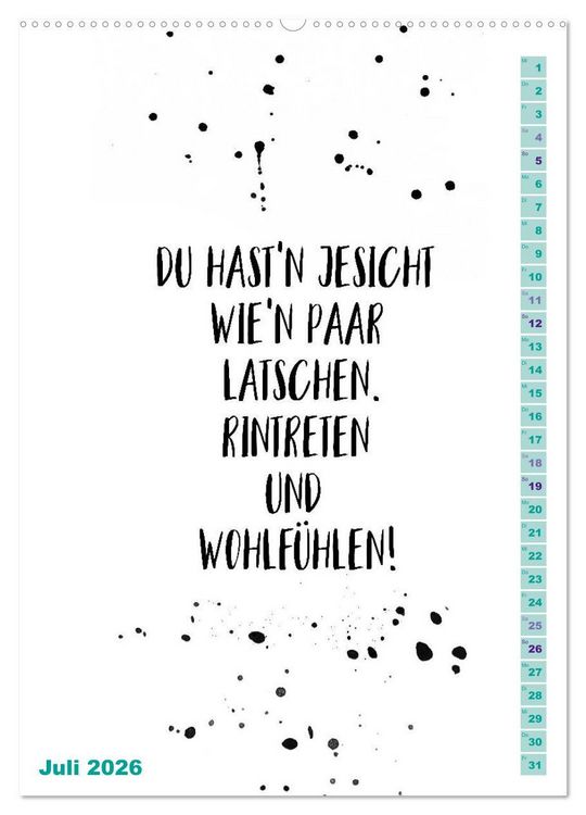 Produktbild: BERLINERISCH Lustige Spr&uuml;che (hochwertiger Premium Wandkalender 2026 DIN A2 hoch), Kunstdruck in Hochglanz
