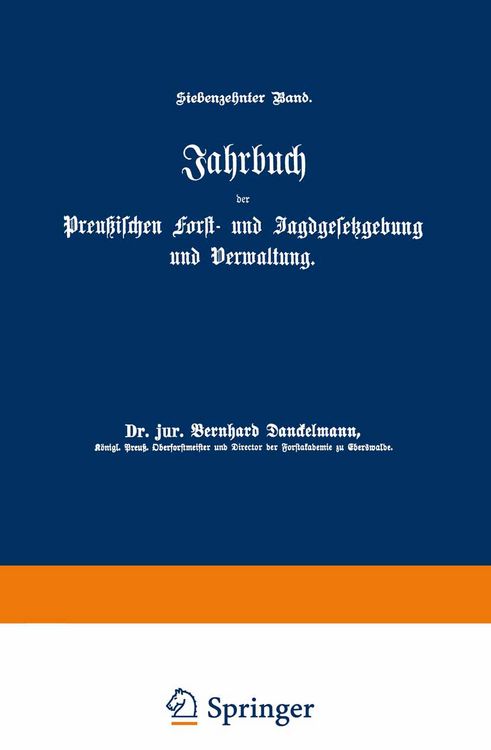Produktbild: Jahrbuch der Preu&szlig;ischen Forst- und Jagdgesetzgebung und Verwaltung