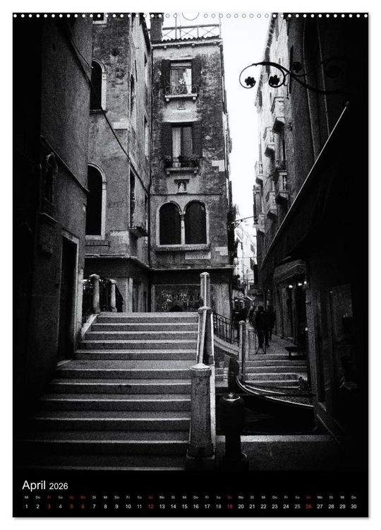Produktbild: Venice Noir - Das etwas andere Venedig (hochwertiger Premium Wandkalender 2026 DIN A2 hoch), Kunstdruck in Hochglanz