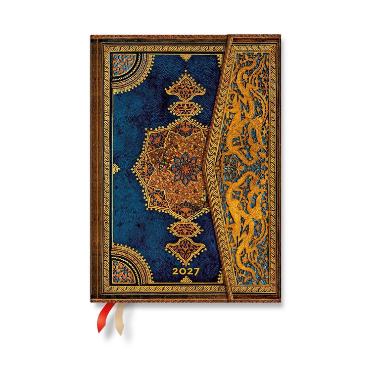 Produktbild: 2027 Safavid Indigo MIDI Horizontal Hardcover 12-Month Weekly Planner, 160pg, 100gsm by Paperblanks (Safavid Binding Art)