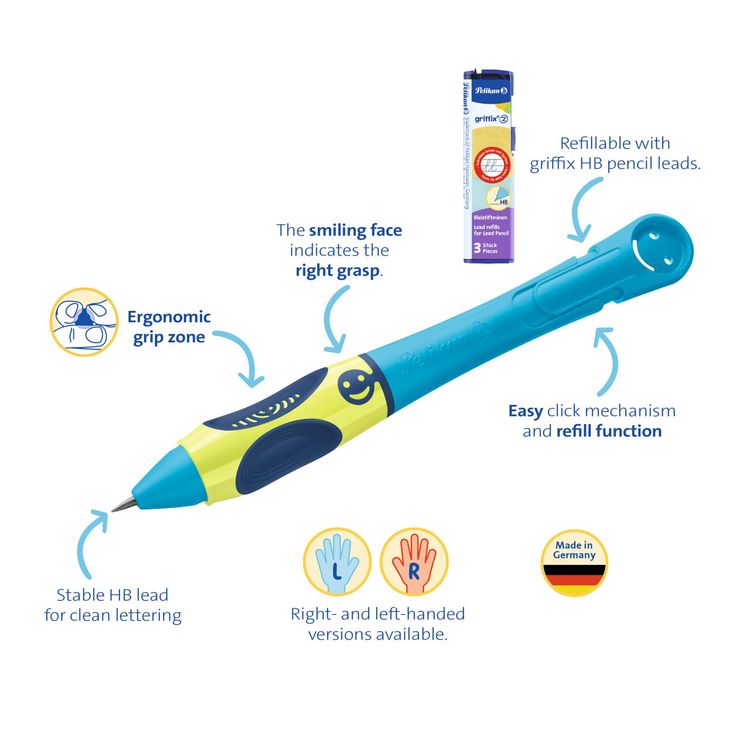 Produktbild: Pelikan Bleistift griffix&reg; f&uuml;r Rechtsh&auml;nder, Neon Fresh Blue