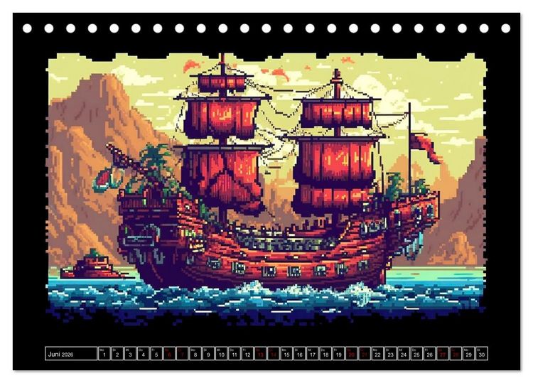 Produktbild: Pixel f&uuml;r Pixel bis Game over (Tischkalender 2026 DIN A5 quer), CALVENDO Monatskalender