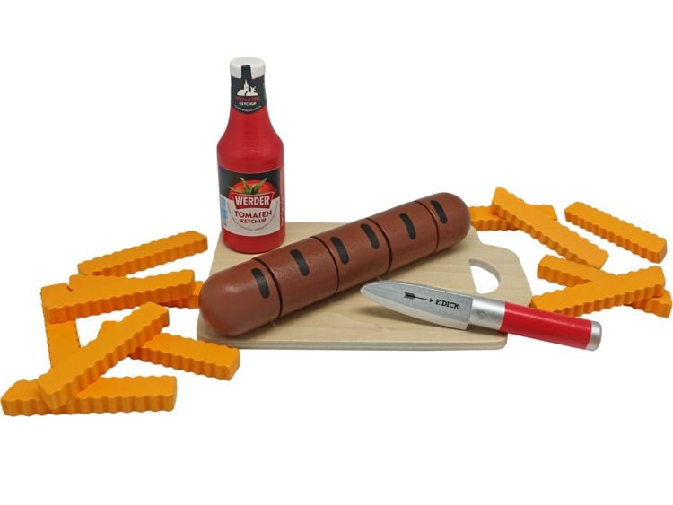 Produktbild: Bratwurst mit Pommes und Ketchup
