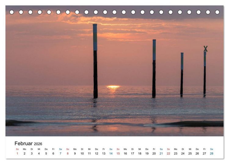 Produktbild: Lichtstimmungen in Sankt Peter-Ording (Tischkalender 2026 DIN A5 quer), CALVENDO Monatskalender