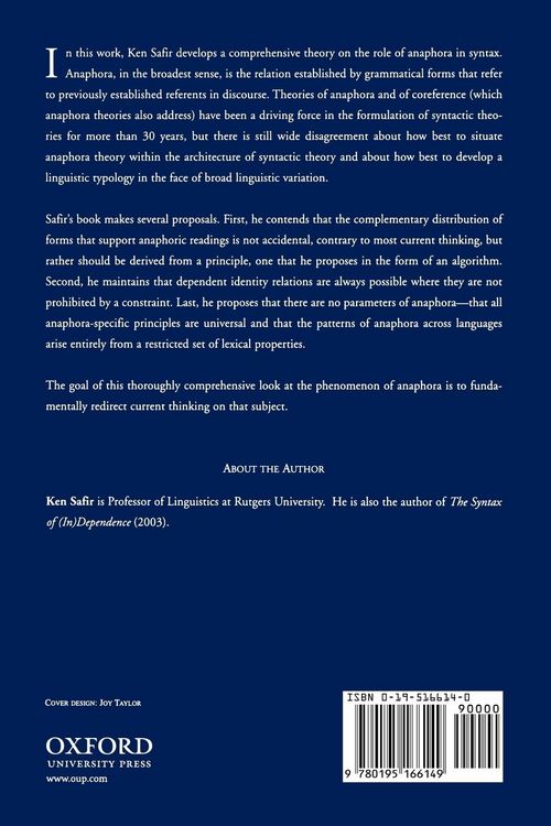 Produktbild: The Syntax of Anaphora