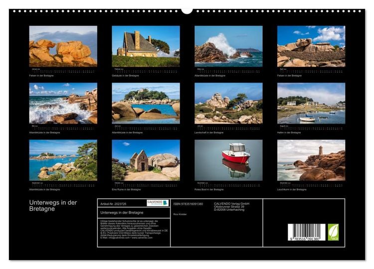 Produktbild: Unterwegs in der Bretagne (hochwertiger Premium Wandkalender 2026 DIN A2 quer), Kunstdruck in Hochglanz