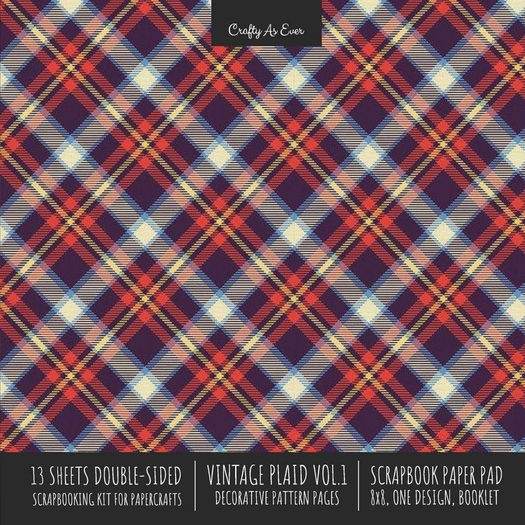 Produktbild: Vintage Plaid 1 Scrapbook Paper Pad 8x8 Scrapbooking Kit for Cardmaking Gifts, DIY Crafts, Printmaking, Papercrafts, Decorative Pattern Pages