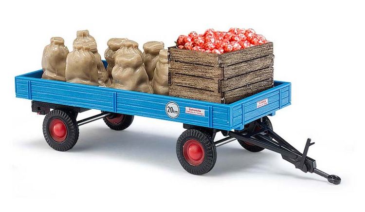 Produktbild: Busch 44995 H0 Anh&auml;nger Modell Anh&auml;nger mit Apfelladung