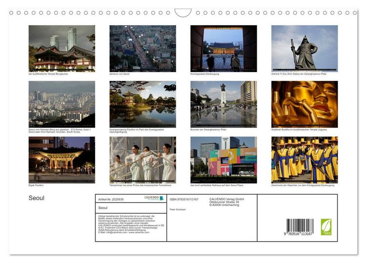 Produktbild: Seoul (Wandkalender 2026 DIN A3 quer), CALVENDO Monatskalender