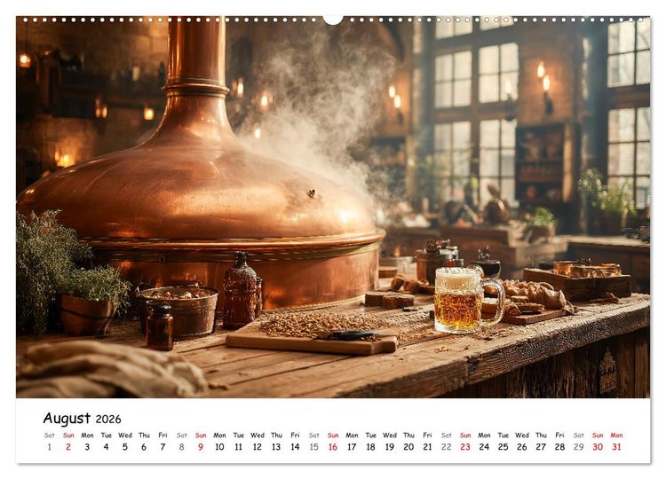 Produktbild: A Year of Beer - Bavarian Brews and Scenic Views (High Quality Premium Wall Calendar 2026 DIN A2 landscape),CALVENDO 12 Month Wall Calendar