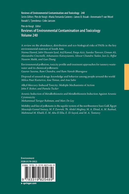 Produktbild: Reviews of Environmental Contamination and Toxicology Volume 240