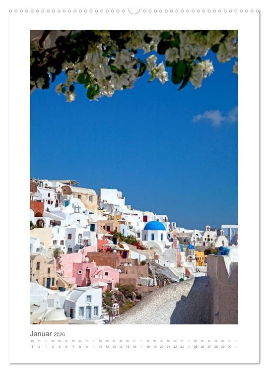 Produktbild: SANTORINI - INSEL DES LICHTS (Wandkalender 2026 DIN A2 hoch), CALVENDO Monatskalender