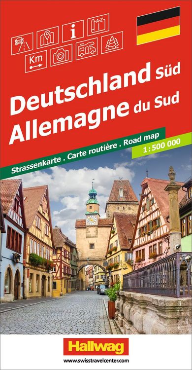 Produktbild: Hallwag Strassenkarte Deutschland S&uuml;d 1:500.000
