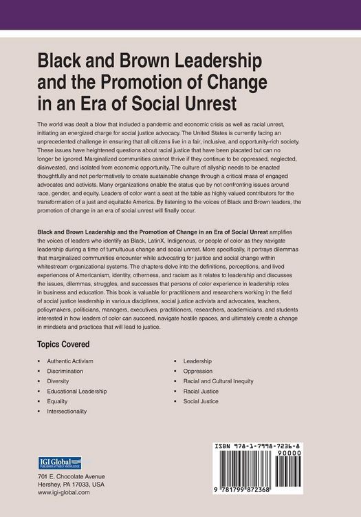 Produktbild: Black and Brown Leadership and the Promotion of Change in an Era of Social Unrest