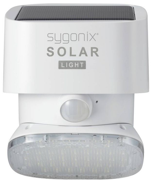Produktbild: Sygonix SY-4673534 Solar-Au&szlig;enwandleuchte mit Bewegungsmelder LED LED fest eingebaut 20 W Wei&szlig;