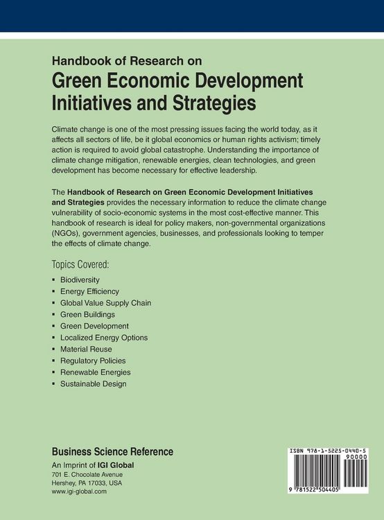 Produktbild: Handbook of Research on Green Economic Development Initiatives and Strategies