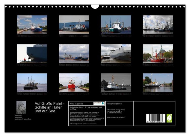 Produktbild: Auf Gro&szlig;e Fahrt - Schiffe im Hafen und auf See (Wandkalender 2026 DIN A3 quer), CALVENDO Monatskalender