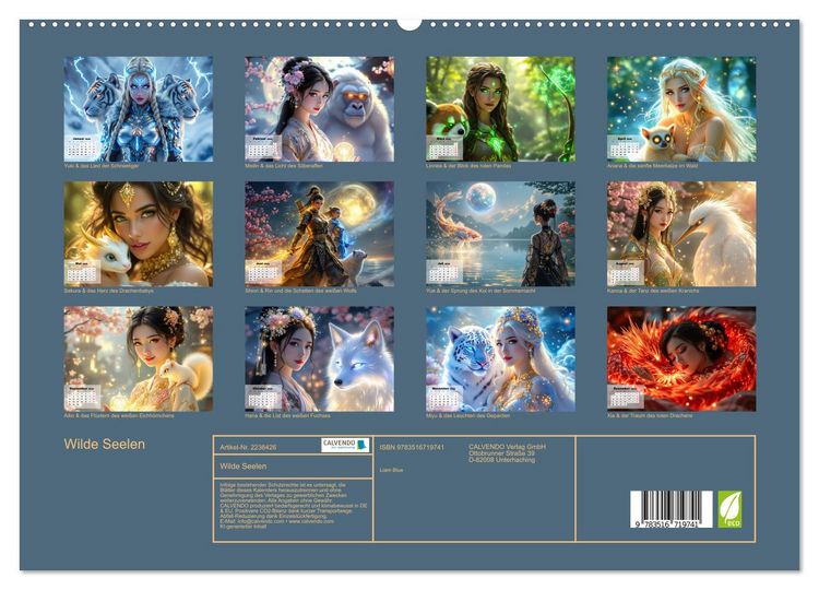 Produktbild: Wilde Seelen (hochwertiger Premium Wandkalender 2026 DIN A2 quer), Kunstdruck in Hochglanz