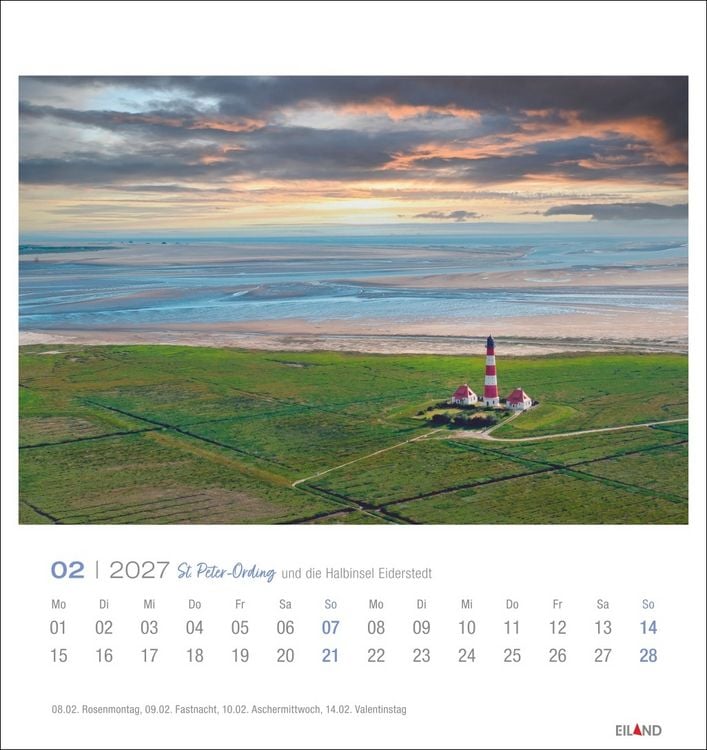 Produktbild: St. Peter-Ording und die Halbinsel Eiderstedt Postkartenkalender 2027 - und die Halbinsel Eiderstedt
