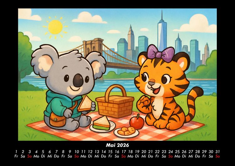 Produktbild: Kiki & Tina - Ein Jahr in New York 2026 Fotokalender DIN A3