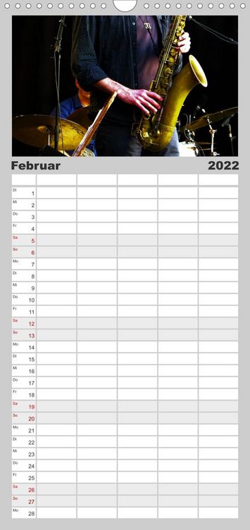 Produktbild: Familienplaner Klangbilder des Jazz (Wandkalender 2022 , 21 cm x 45 cm, hoch)