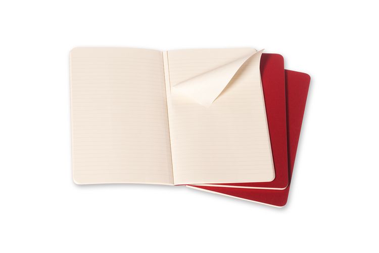 Produktbild: Moleskine Cahier Pocket Ruled Red Cover L. 3er Pack