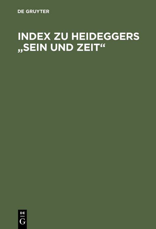 Produktbild: Index zu Heideggers "Sein und Zeit"