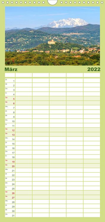 Produktbild: Lago Maggiore - Orte am Ostufer - Familienplaner hoch (Wandkalender 2022 , 21 cm x 45 cm, hoch)