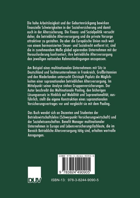 Produktbild: Nationale und internationale Gruppenversicherung in Europa