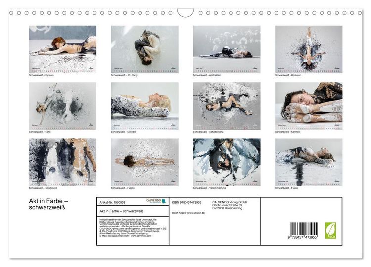 Produktbild: Akt in Farbe &ndash; schwarzwei&szlig; (Wandkalender 2026 DIN A3 quer), CALVENDO Monatskalender