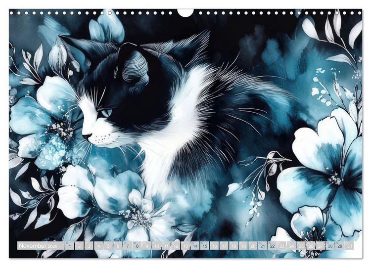 Produktbild: Katzensymphonie in Aquarell (Wandkalender 2026 DIN A3 quer), CALVENDO Monatskalender