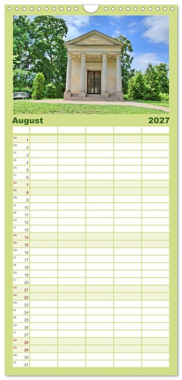 Produktbild: Familienplaner 2027 - Schlossgarten Neustrelitz mit 5 Spalten (Wandkalender, 21 x 45 cm) CALVENDO