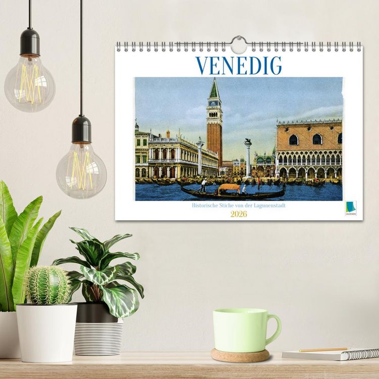 Produktbild: Erinnerungen an das alte Venedig: Historische Stiche von der Lagunenstadt (Wandkalender 2026 DIN A4 quer), CALVENDO Monatskalender
