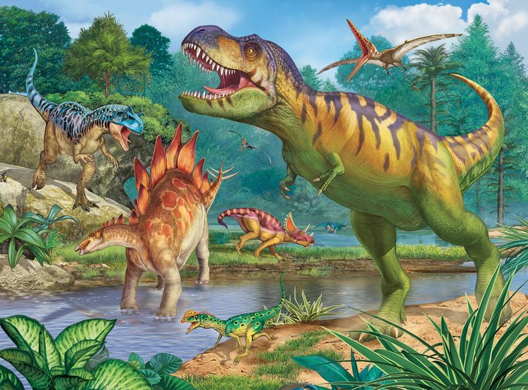 Produktbild: Puzzle Ravensburger Welt der Dinosaurier 100 Teile XXL Colouring Booklet